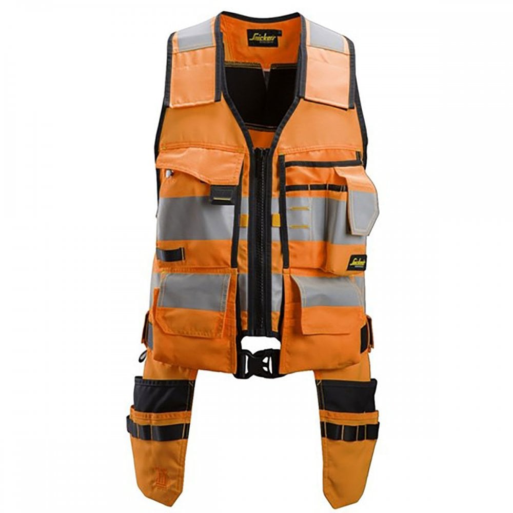 AllroundWork, High-Vis Tool vest CL1 High Visibility Orange/Black 3XL *One Size Only - Outlet Store*