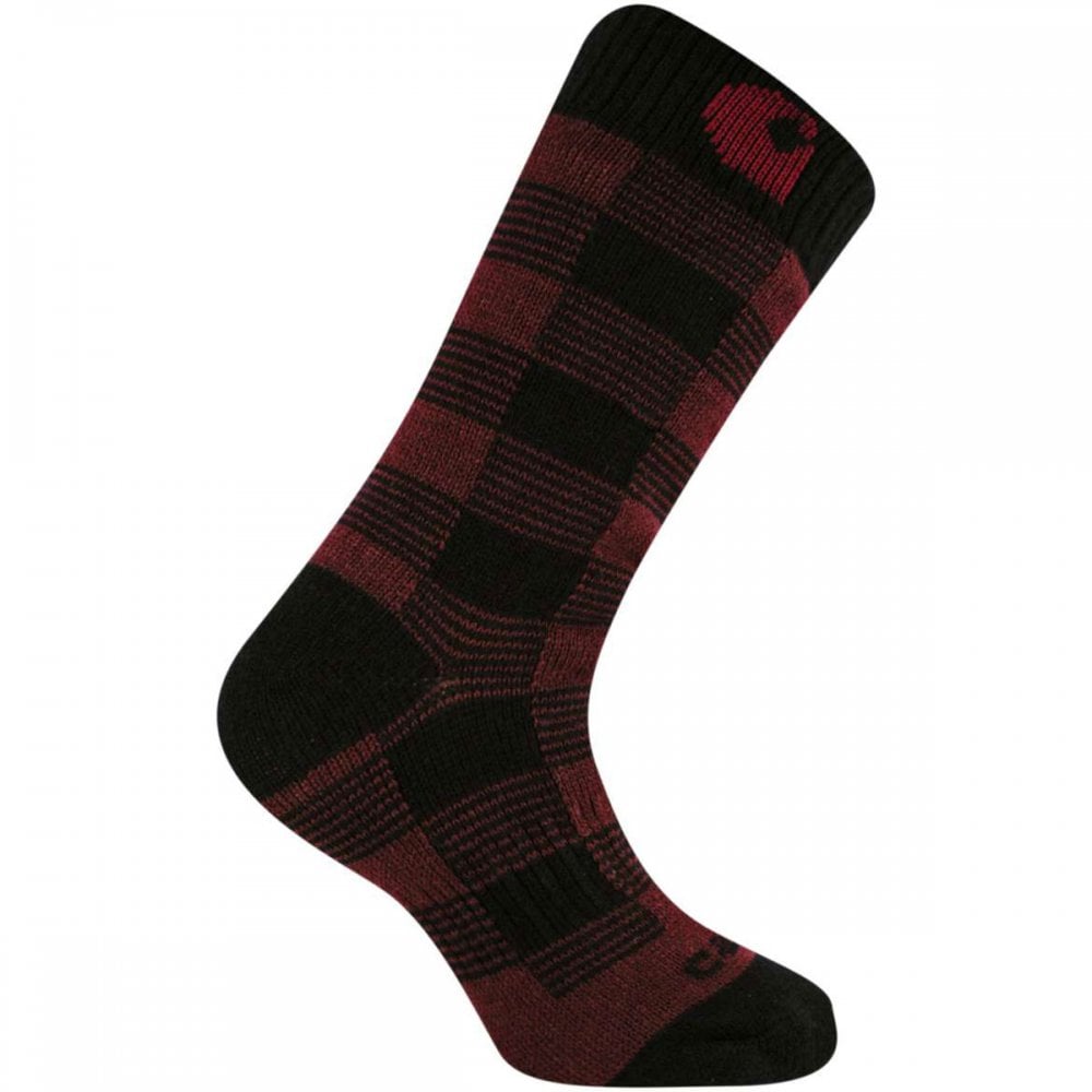 WA516 Womens Thermal Plaid Crew Sock