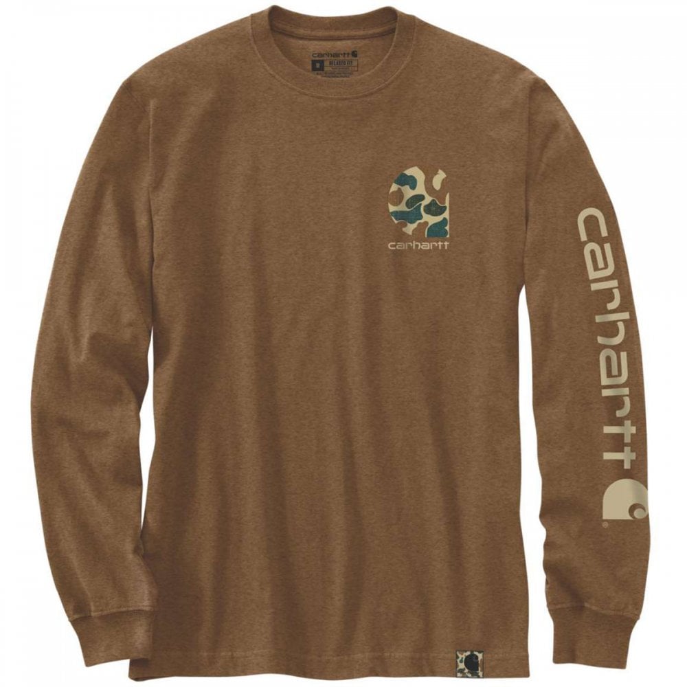 105485 Camo Logo Graphic Long Sleeve T-Shirt