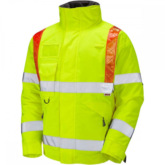 J03 Portmore ISO 20471 Class 3 Orange Brace Superior Bomber Jacket