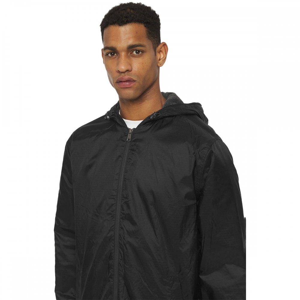Fleece Lined Nylon Hooded Jacket