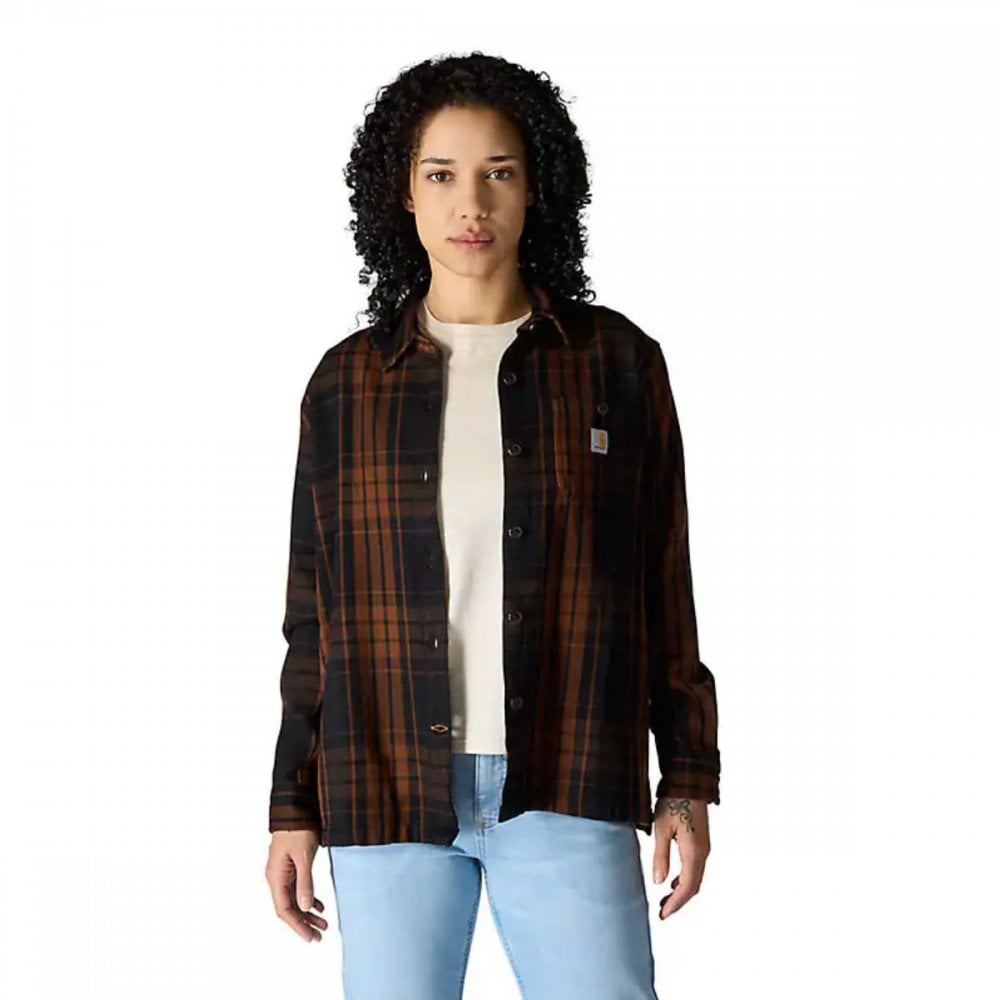 107136 TW7136 Womens Tencel Series Loose Fit Twill Plaid Shirt