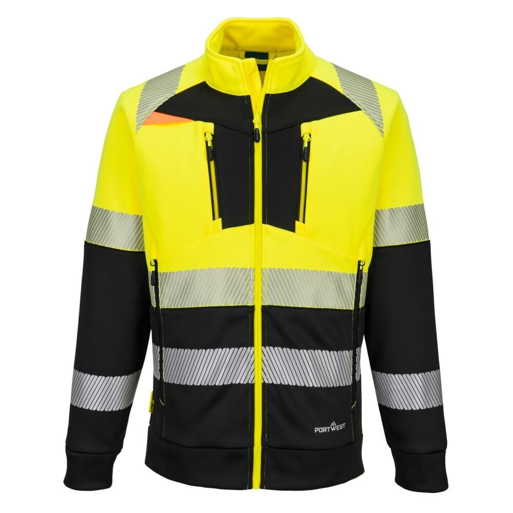 DX490 DX4 Hi-Vis Class 1 Funnel Neck Zipped Sweatshirt