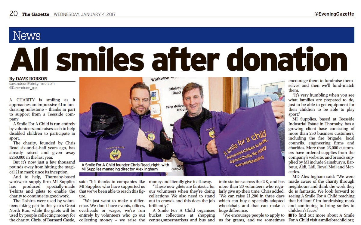 Charity hits £1M target - Evening Gazette feature