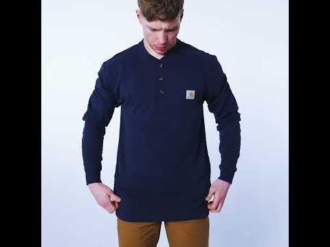 K128 Workwear Pocket Henley Long Sleeve