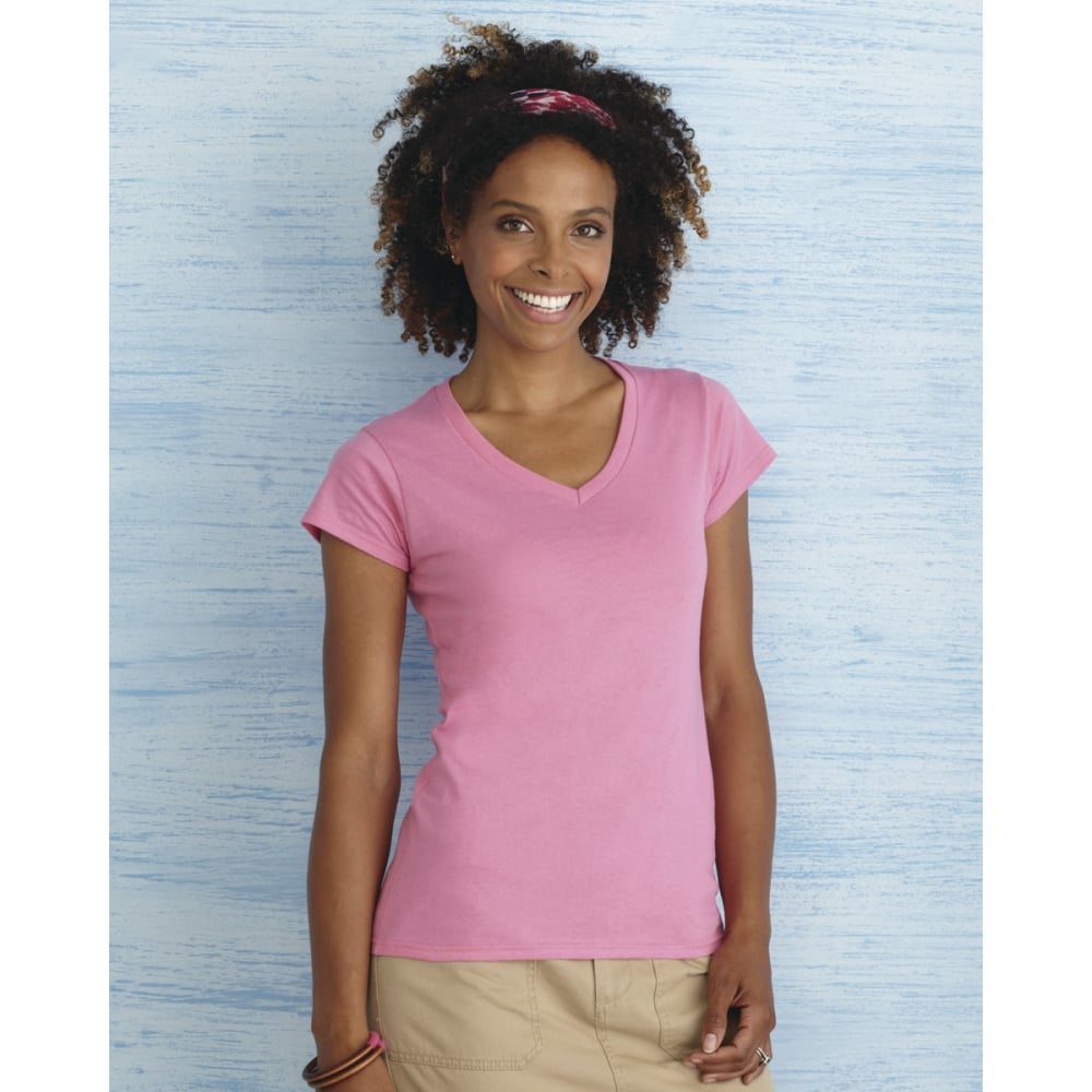 64V00L Ladies' Soft Style V-Neck T-Shirt