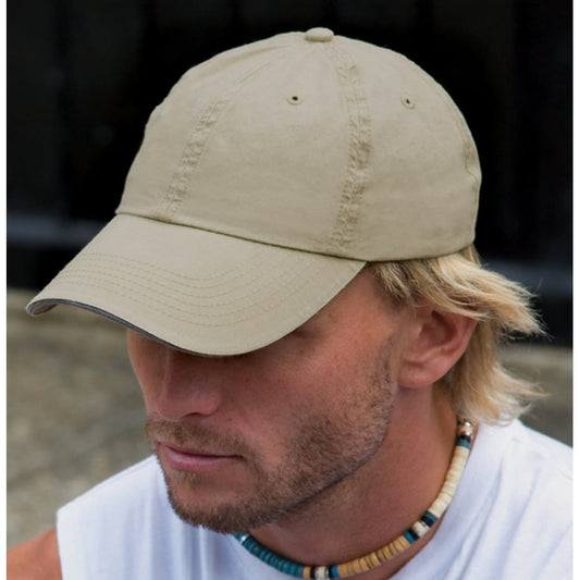 RC54 Washed Fine Line Cotton Cap With Sandwich Peak