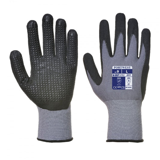 Dermiflex Plus Glove Grey/Black XL *One Size Only - Outlet Store*