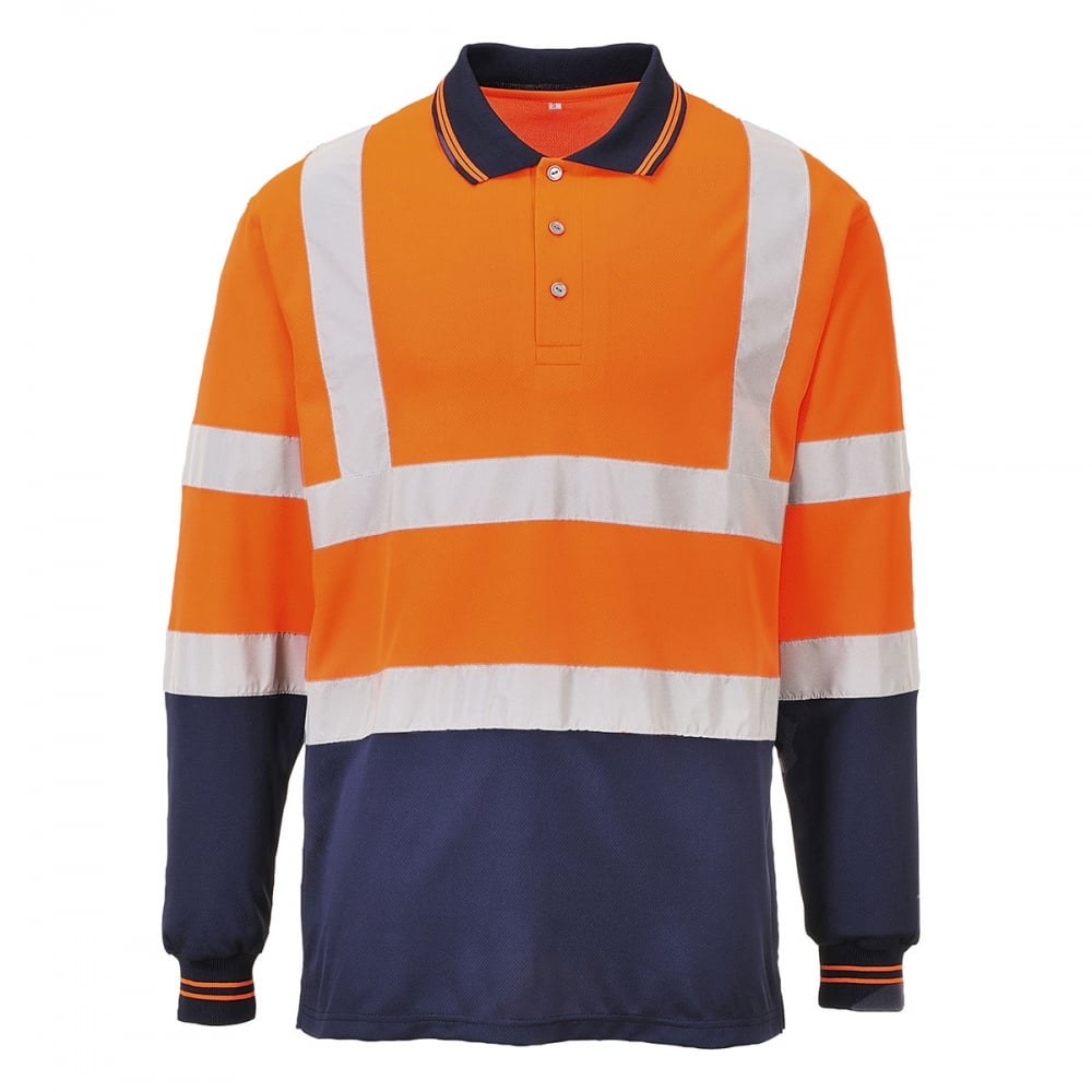 Two-Tone Long Sleeved Polo