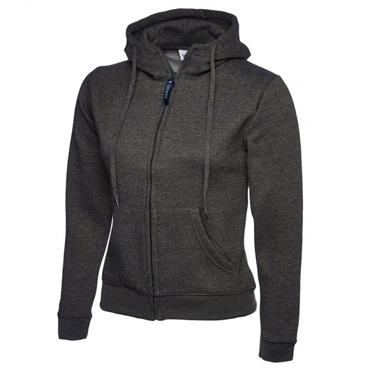 UC505 Ladies Classic Full Zip Hooded Sweatshirt Charcoal S *One Size Only - Outlet Store*