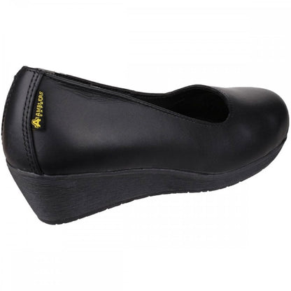 FS107 Antibacterial Memory Foam Slip on Wedged Safety Court Shoe
