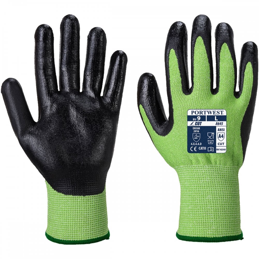 Green Cut Glove - Nitrile Foam