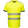 PW3 T181 Hi-Vis T-Shirt Short Sleeve Yellow/Navy