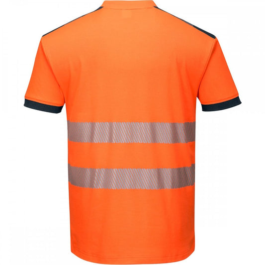 PW3 T181 Hi-Vis T-Shirt Short Sleeve Orange/Navy