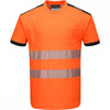 PW3 T181 Hi-Vis T-Shirt Short Sleeve Orange/Black
