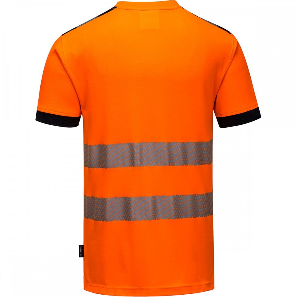 PW3 T181 Hi-Vis T-Shirt Short Sleeve Orange/Black