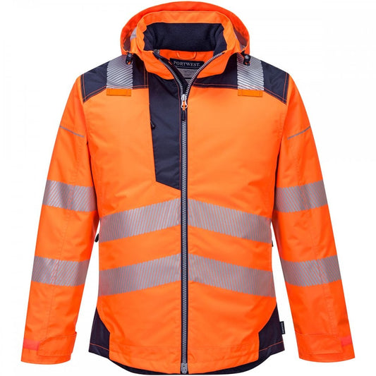 PW3 T400 Hi-Vis Winter Jacket Orange/Navy