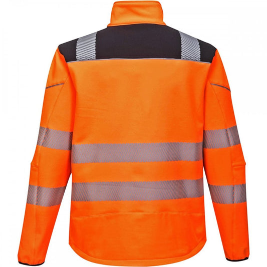 PW3 T402 Hi-Vis Softshell Jacket Orange/Black