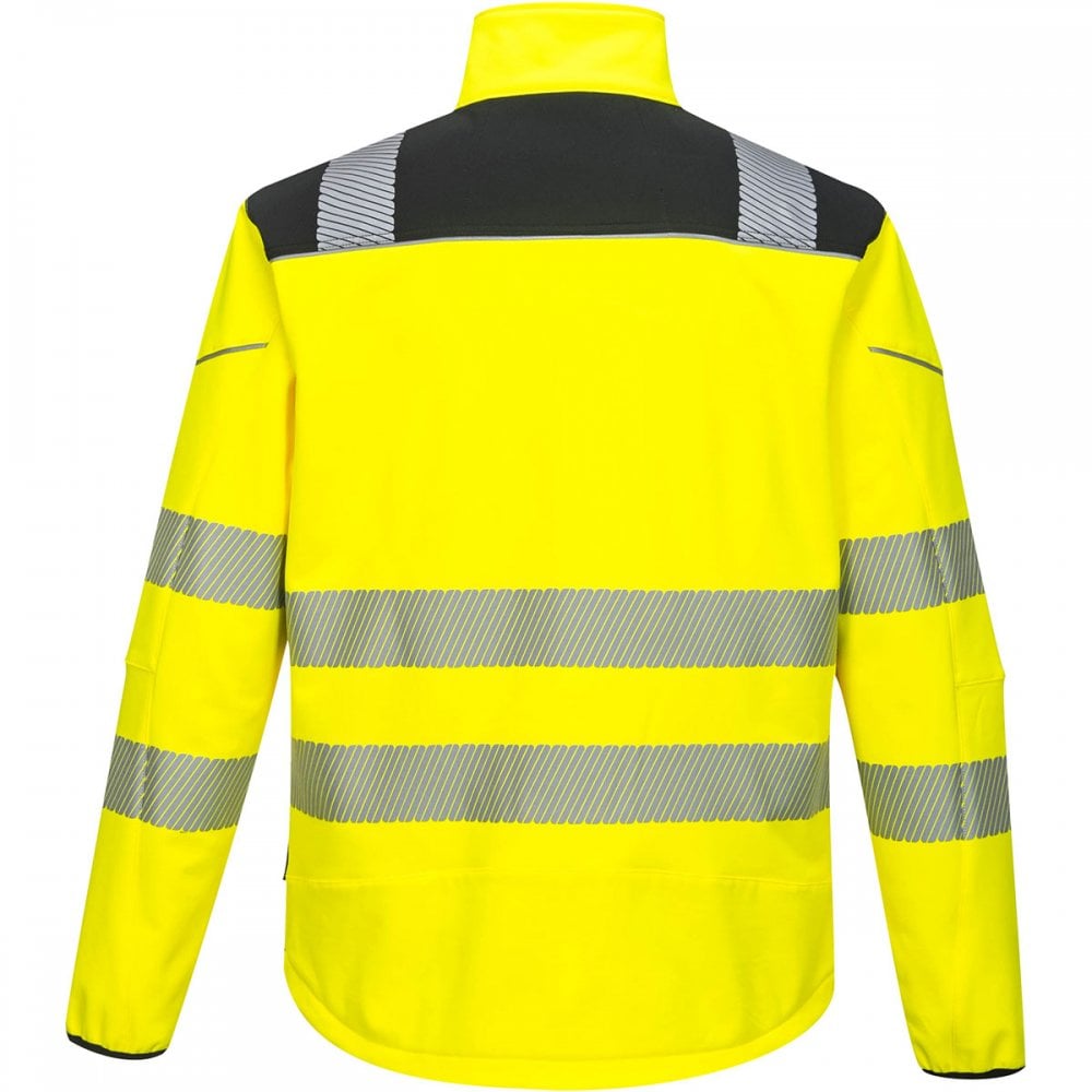 PW3 T402 Hi-Vis Softshell Jacket Yellow/Black