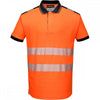 PW3 T180 Hi-Vis Polo Shirt Short Sleeve Orange/Black