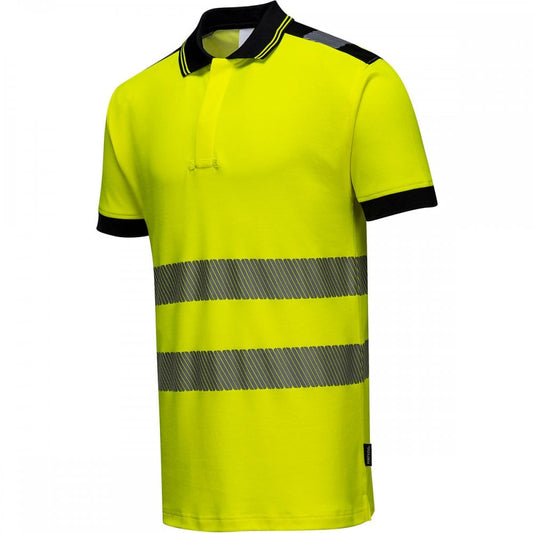 PW3 T180 Hi-Vis Polo Shirt Short Sleeve Yellow/Black
