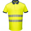 PW3 T180 Hi-Vis Polo Shirt Short Sleeve Yellow/Navy
