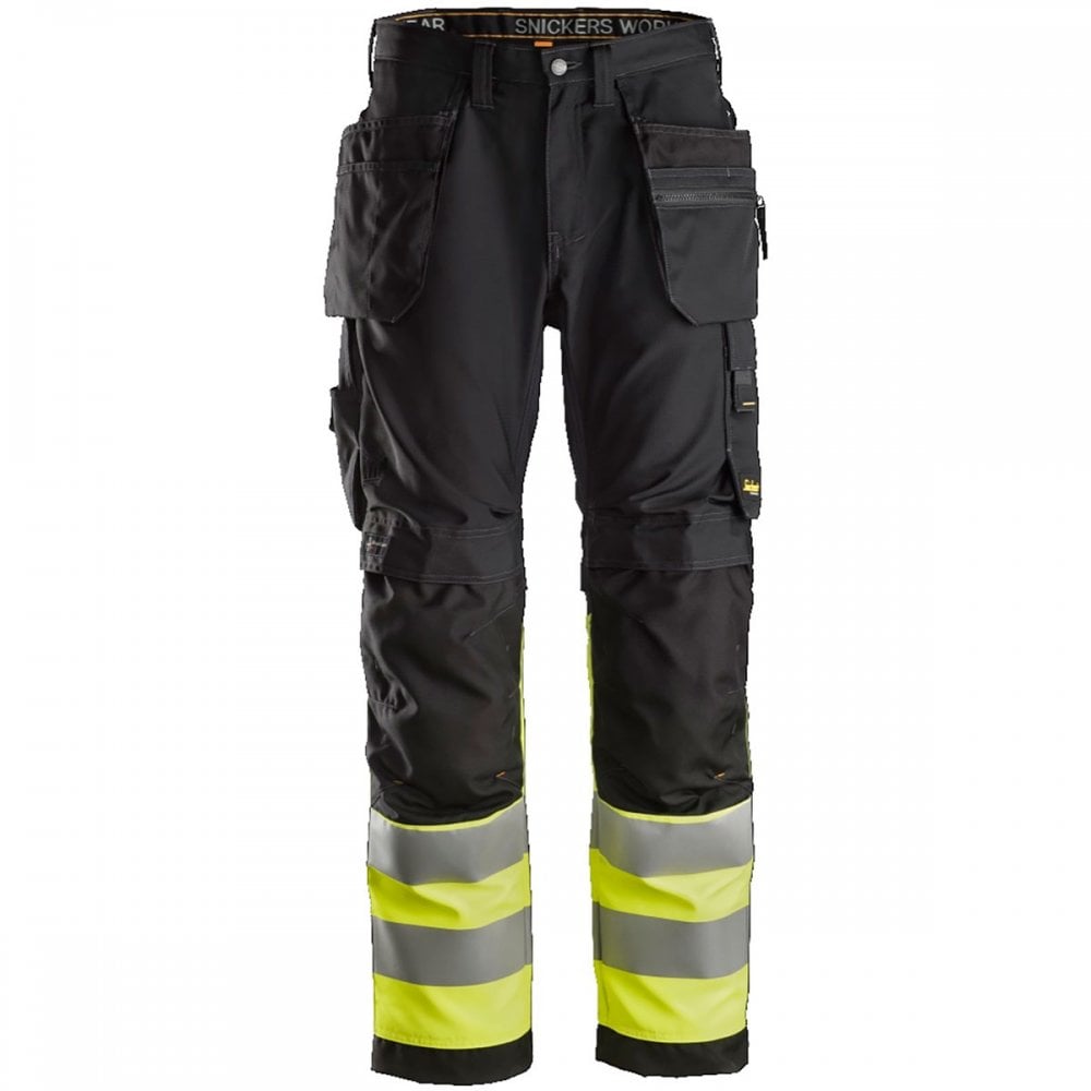 6233 AllroundWork High-Vis Work Trousers+ Holster Pockets Class 1 Black/High-Vis Yellow 32" 33" *One Size Only - Outlet Store*