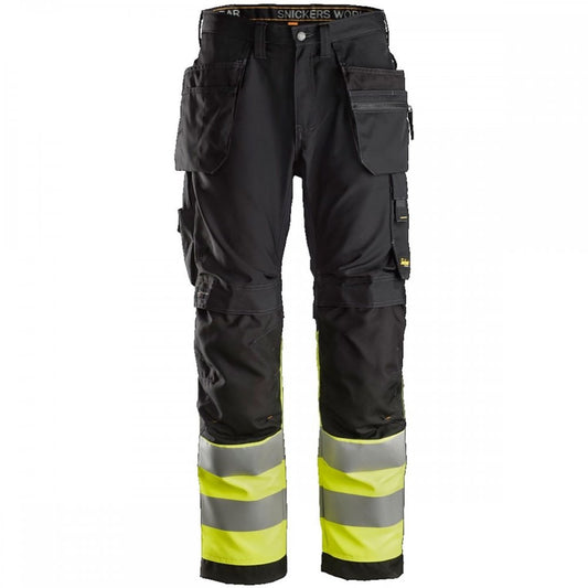 6233 AllroundWork High-Vis Work Trousers+ Holster Pockets Class 1 Black/High-Vis Yellow 32" 33" *One Size Only - Outlet Store*