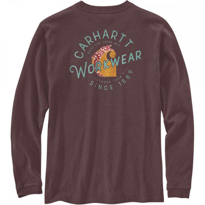 104524 Womens Workwear Graphic Pocket Long Sleeve T-Shirt