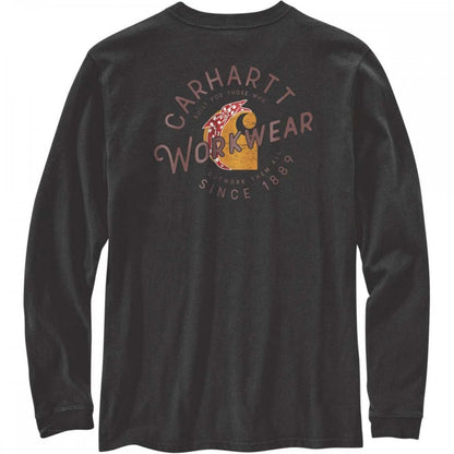 104524 Womens Workwear Graphic Pocket Long Sleeve T-Shirt