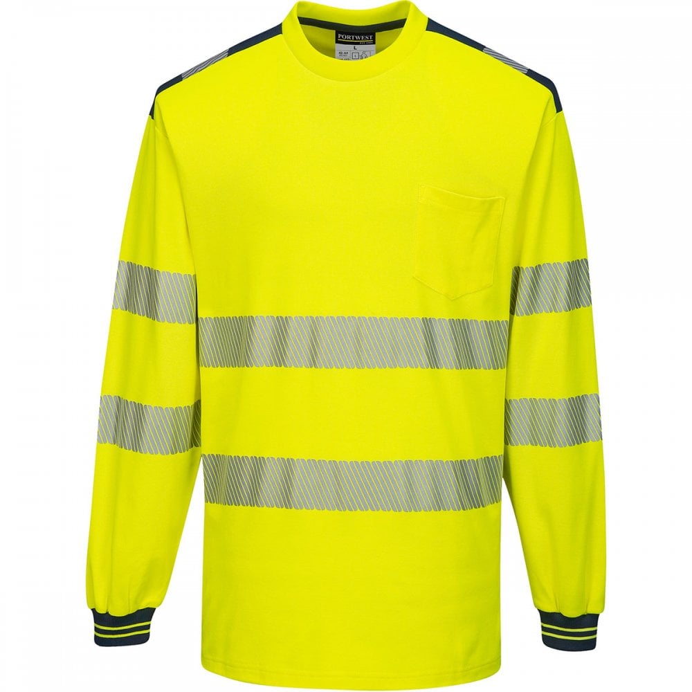 PW3 T185 Hi-Vis T-Shirt Long Sleeve
