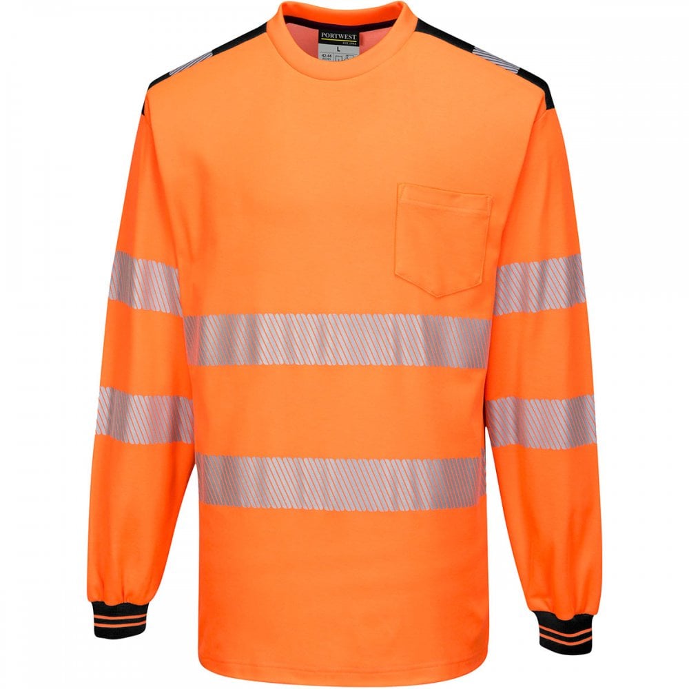 PW3 T185 Hi-Vis T-Shirt Long Sleeve