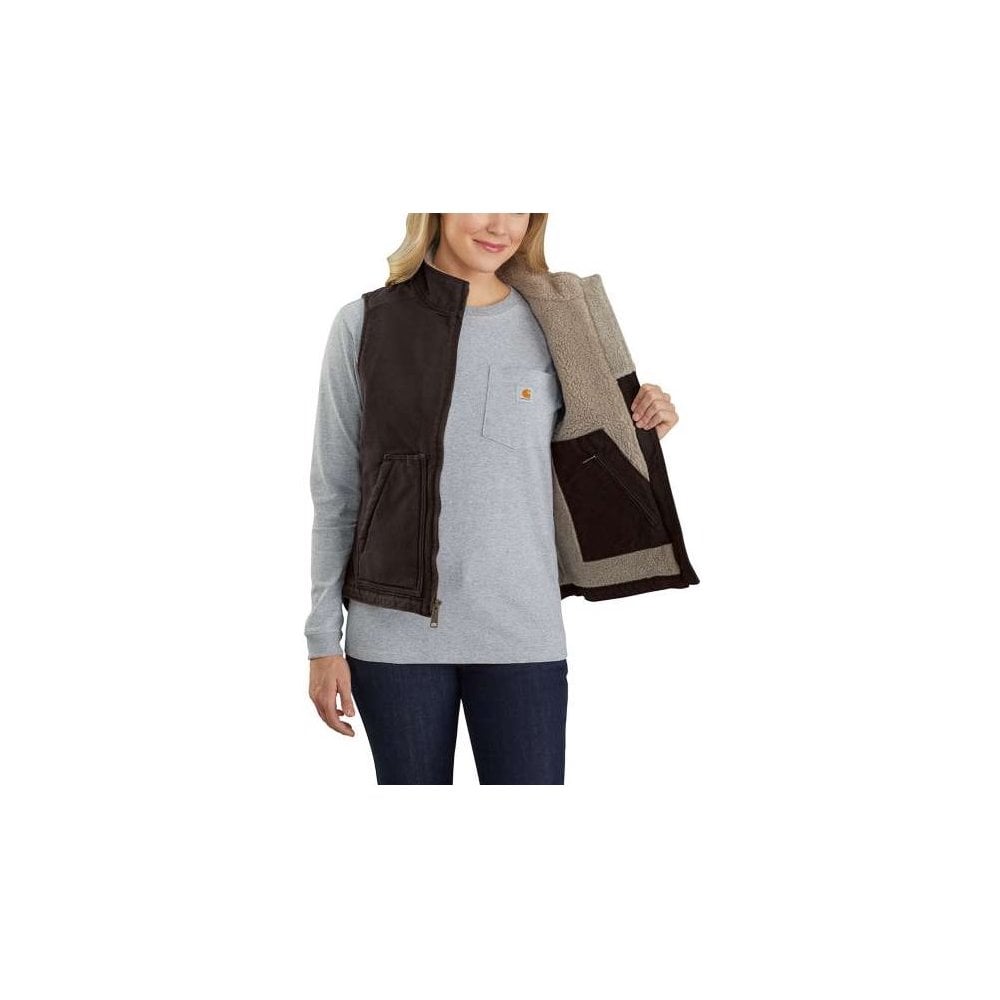 104224 Womens Sherpa Lined Mock Neck Vest Bodywarmer (Spring 2024 New Colours)