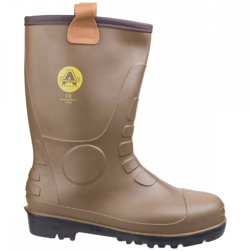 FS95 Waterproof PVC Pull on Safety Rigger Boot - Fur Lined Wellington
