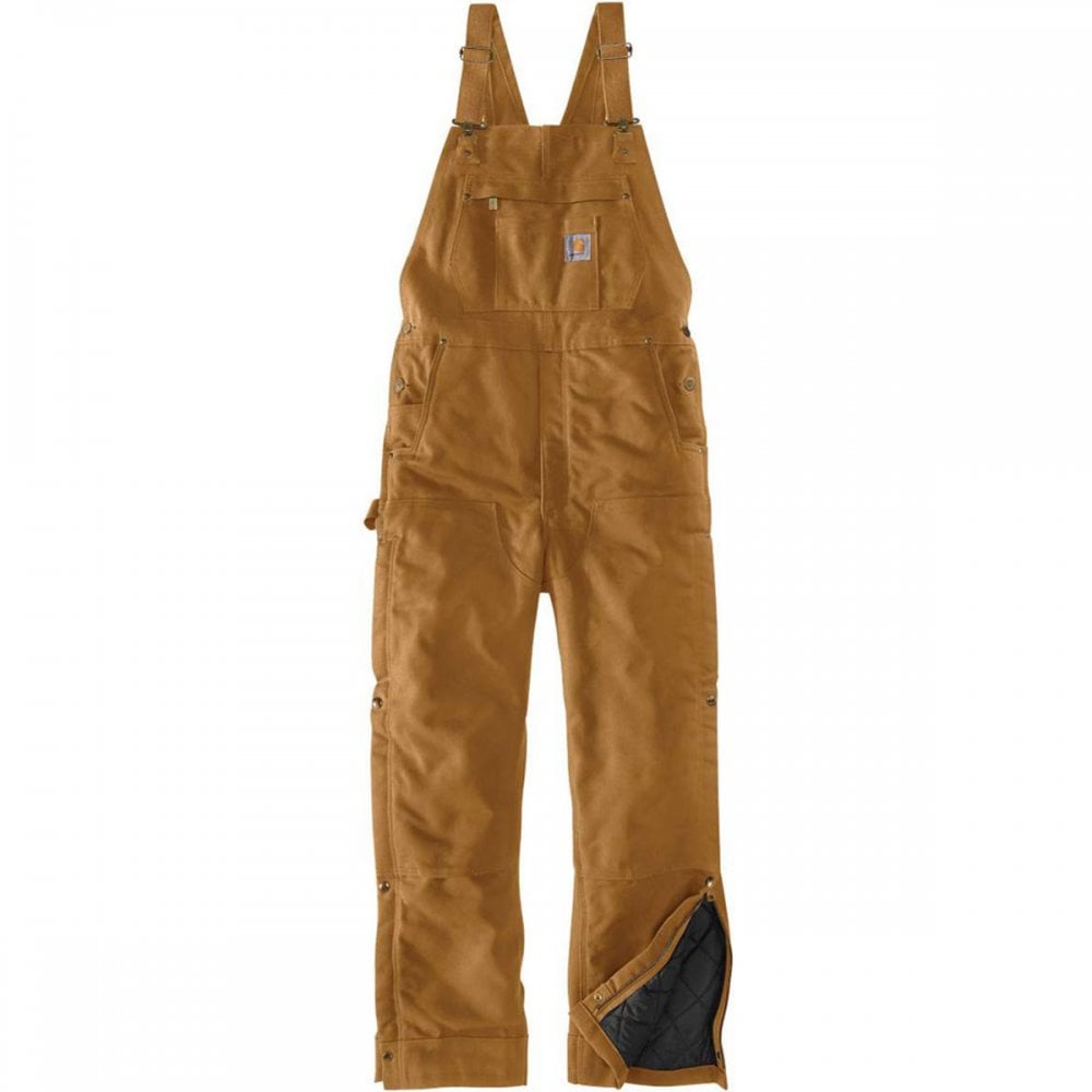 104393 Firm Duck Insulated Bib Overall Carhartt Brown L *One Size Only - Outlet Store*