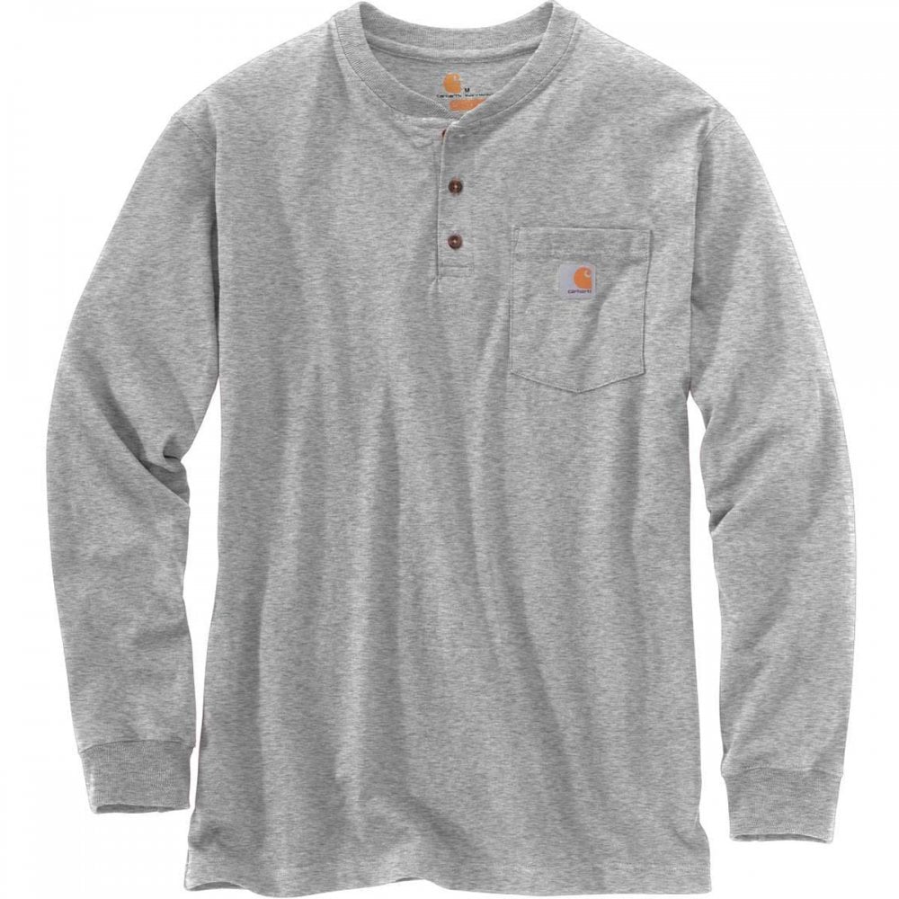 K128 Workwear Pocket Henley Long Sleeve