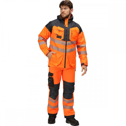 TRA340 Mens Hi-Vis Waterproof Reflective Parka Jacket