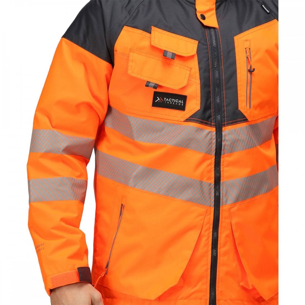 TRA340 Mens Hi-Vis Waterproof Reflective Parka Jacket