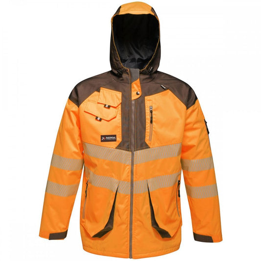 TRA340 Mens Hi-Vis Waterproof Reflective Parka Jacket