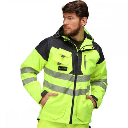 TRA340 Mens Hi-Vis Waterproof Reflective Parka Jacket