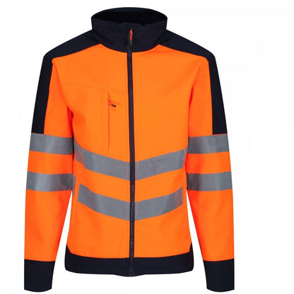 TRA625 Mens Hi Vis Pro Waterproof Reflective Softshell Work Jacket