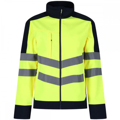 TRA625 Mens Hi Vis Pro Waterproof Reflective Softshell Work Jacket