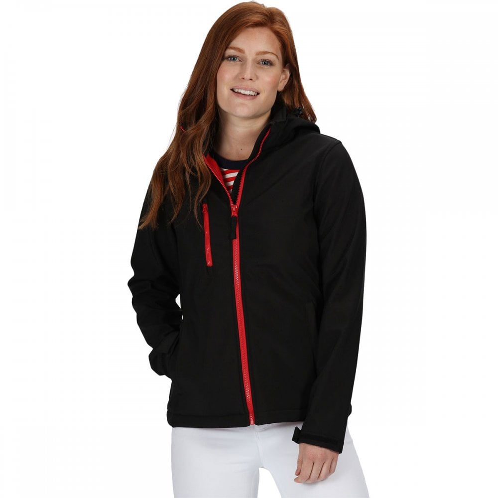 TRA702 Womens Venturer 3-Layer Printable Hooded Softshell Jacket