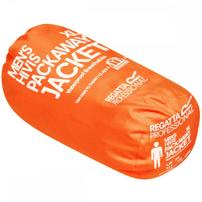 TRW497 Mens Hi Vis Pro Waterproof Reflective Packaway Work Jacket PLUS BAG