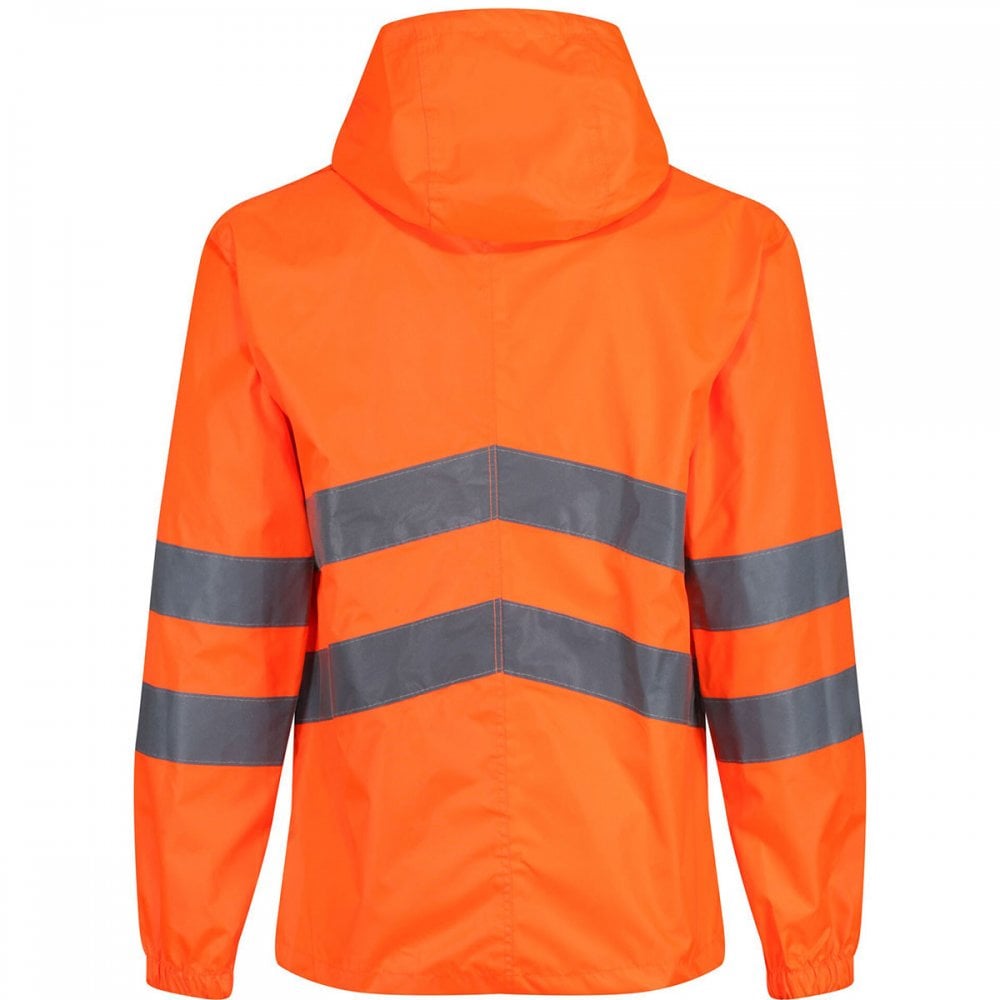 TRW497 Mens Hi Vis Pro Waterproof Reflective Packaway Work Jacket PLUS BAG