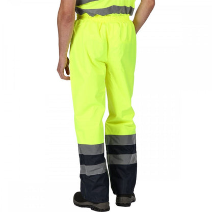 TRW505 Mens Hi Vis Pro Waterproof Reflective Work Over Trousers