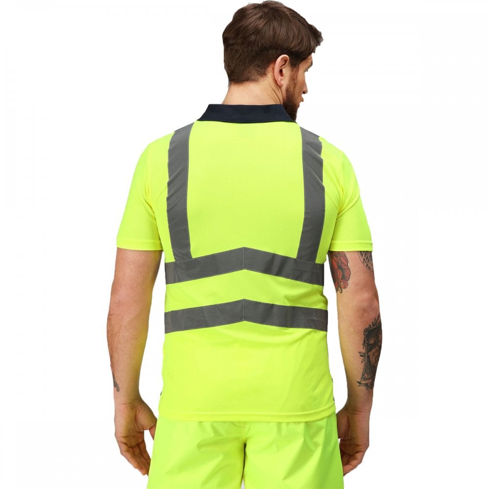 TRS189 Mens Hi Vis Pro Reflective Polo Work Shirt