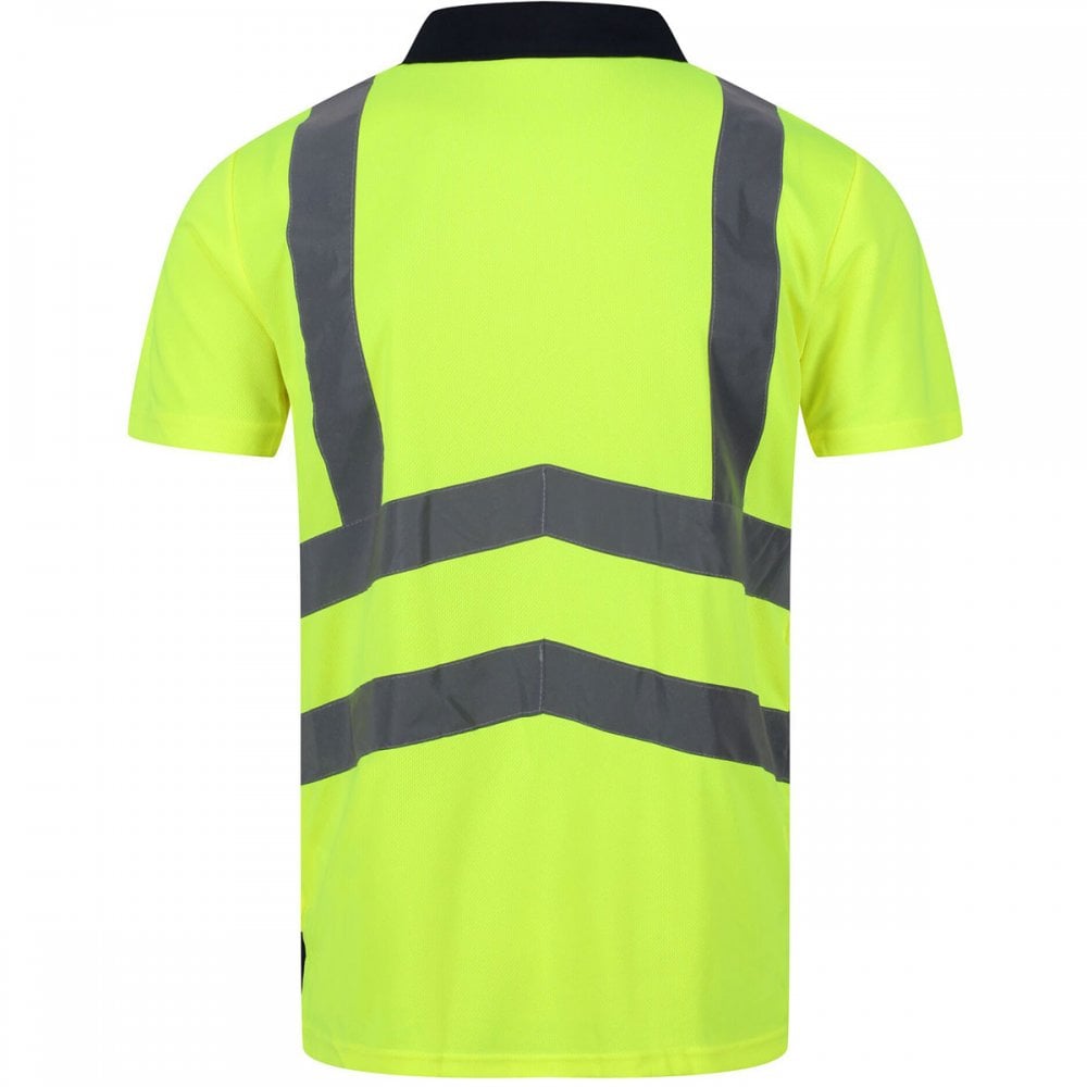 TRS189 Mens Hi Vis Pro Reflective Polo Work Shirt