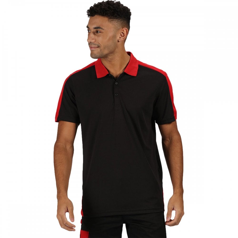 TRS174 Mens Contrast Coolweave Quick Wicking Polo Shirt