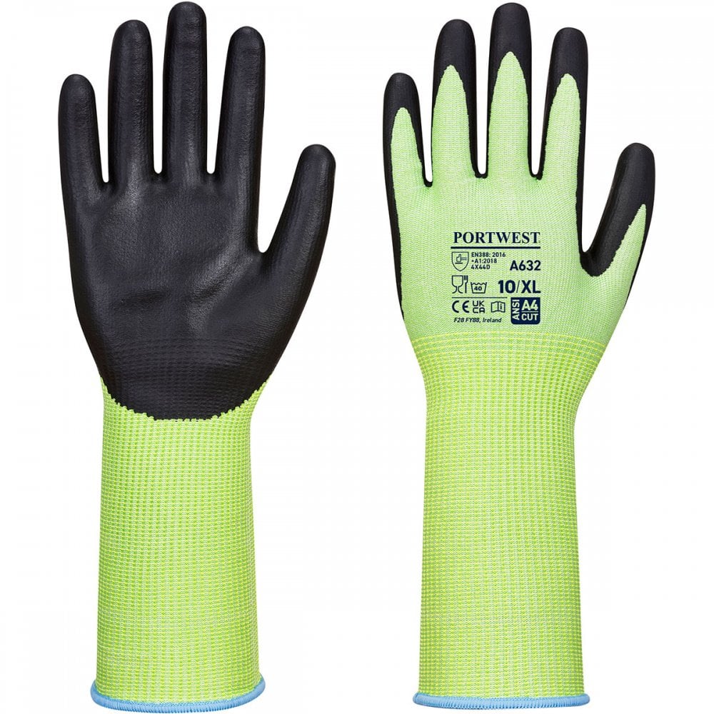 A632 Green Cut Glove Long Cuff
